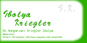 ibolya kriegler business card